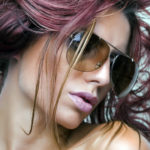 Woman with sunglasses and beautiful hair